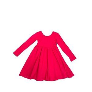 Girls Long Sleeve Red Twirl Dress By Pearls & Piggytails Size 8